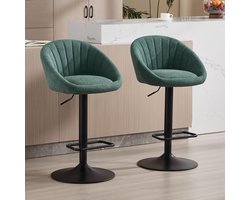 chairus Barkruk, 2-delige set, barstoel, in hoogte verstelbaar, van handdoekstof, moderne keukenkruk, draaibaar, barkruk voor keuken/huisbar