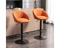 chairus Barkruk, 2-delige set, barstoel, in hoogte verstelbaar, van handdoekstof, moderne keukenkruk, draaibaar, barkruk voor keuken/huisbar