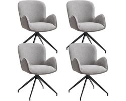 Chairus Draaistoel voor eetkamer, 4 stuks, grijs