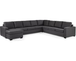 Chaise Longue Bank - Antraciet Stof - 7-Zits 345x285x80cm - Inari - Giga Meubel