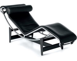 Chaise Longue - Fauteuil - Ligstoel - Ligbed - Stoel - Zwart - Leer - Verstelbaar - Design
