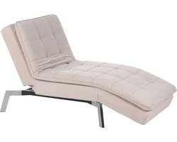 Chaise longue fluweel beige LOIRET