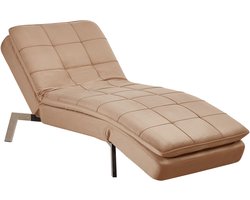 Chaise longue fluweel lichtbruin LOIRET