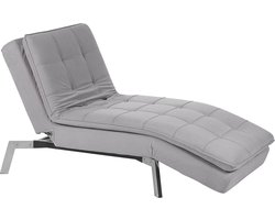 Chaise longue fluweel lichtgrijs LOIRET