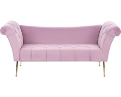 Chaise longue fluweel lichtpaars NANTILLY