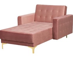 Chaise longue fluweel roze ABERDEEN