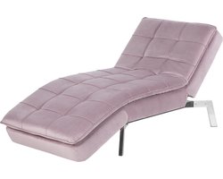 Chaise longue fluweel roze LOIRET