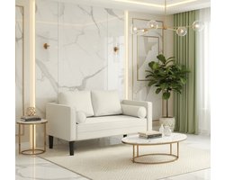 Chaise Longue Industrialhome Velvet Luxe Crème – Elegante Fluwelen Recamière met Lendenkussen, Comfortabele Lounge Sofa voor Woonkamer, Slaapkamer & Kantoor – Moderne Relaxstoel met Hoogwaardig Schuim & Luxe Afwerking