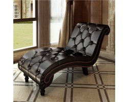Chaise longue kunstleer bruin