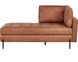 Chaise longue kunstleer goudbruin rechtszijdig REBAIS