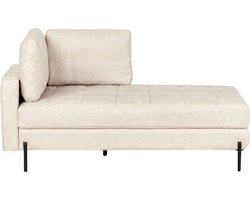 Chaise longue kunstleer lichtbeige linkszijdig REBAIS
