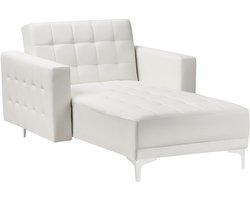 Chaise longue kunstleer wit ABERDEEN