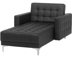 Chaise longue kunstleer zwart ABERDEEN