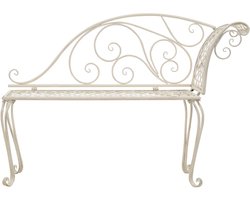 Chaise longue | Ligstoel | Zonligstoel 128 cm metaal antiekwit