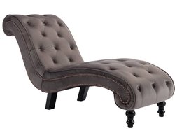Chaise longue | Ligstoel | Zonligstoel fluweel grijs