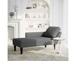 Chaise longue | Ligstoel | Zonligstoel met kussen corduroy stof donkergrijs