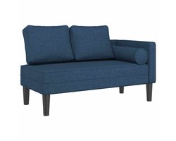 Chaise longue | Ligstoel | Zonligstoel met kussens stof blauw