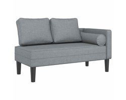 Chaise longue | Ligstoel | Zonligstoel met kussens stof lichtgrijs