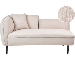 Chaise longue linkszijdig bouclé lichtbeige CHEVANNES