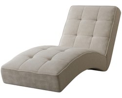 Chaise longue LIVANO - Elegante 1-zits ligstoel | Zit- en loungebank voor woonkamer & relaxruimte | Chaiselongue 73x79x170 cm (Crème - Twist 01)