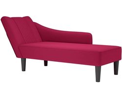 Chaise longue - Lounge stoel - Ontspannen in stijl - Zacht velours stof - 1 stuk - Wijnrood