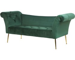 Chaise longue NANTILLY Fluweel Donkergroen