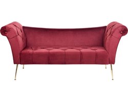 Chaise longue NANTILLY Fluweel Donkerrood
