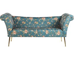 Chaise longue NANTILLY Fluweel Zeeblauw