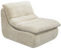 Chaise longue van structuurstof "Candela" - 81 x 96 x 75 cm - Beige