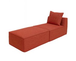 Chaise longue/accessoires voor bank MCW-O54, fauteuil ottomane recamier, stof/textiel (300 g/m²) 63 x 75 x 194 cm ~ terracotta