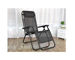 Chaise Lounge – Ligstoel – Relaxstoel – Lounger – Zitzak – Stalen Constructie – Geïntegreerde Hoofdsteun