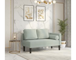 Chaiselongue Industrialhome Velvet Comfort Luxe – Lichtgrijze Fluwelen Lounge Bank met Lendenkussen – Moderne Recamière voor Woonkamer, Slaapkamer & Kantoor – Elegante Relaxstoel met Zachte Bekleding