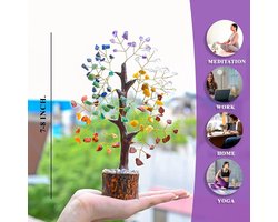 Chakra Boom - Kristal Boom des Levens - Decoratie - Hout en Steen
