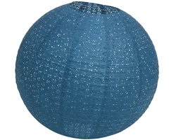 Chaks Lampion - luxueus - bolvormig - blauw - 40 x 37.5 cm - papier - gedecoreerd - feestartikelen/versiering