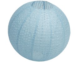 Chaks Lampion - luxueus - bolvormig - licht blauw - 40 x 37.5 cm - papier - gedecoreerd - feestartikelen/versiering