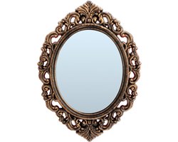 CHAKS - Zwarte en antieke bronzen spiegel 40cm