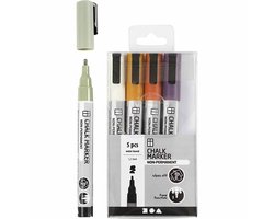 Chalk Markers - Krijtstiften - Pastelkleuren - Krijtbord, Ramen, Glas, Porselein, Plastic, Spiegels, Papier - Llijndikte: 1,2-3 mm - 5 stuks