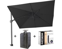 Challenger T2 300x300 cm antraciet met ingraafbare voet en hoes