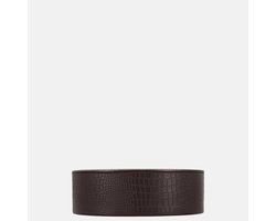 Chamada Fleur leren opbergbox ovaal croco large donkerbruin