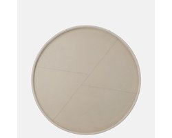 Chamada Lauren leren dienblad rond effen L beige