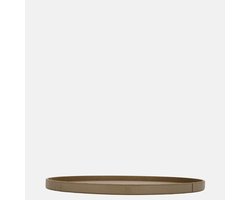 Chamada Lauren leren dienblad rond effen L taupe