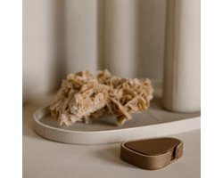 Chamada leren dienblad organisch croco M beige