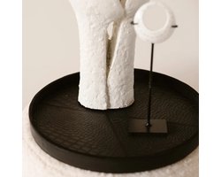 Chamada leren dienblad rond croco M black