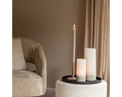 Chamada leren dienblad rond effen L black