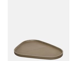 Chamada Lotte leren dienblad organisch effen L taupe