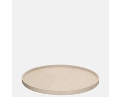 Chamada Merel leren dienblad rond croco L beige