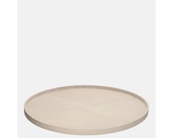 Chamada Merel leren dienblad rond croco XL beige