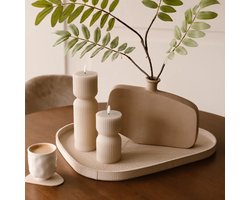 Chamada Sophie leren dienblad organisch croco L beige