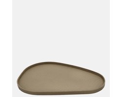 Chamada Sophie leren dienblad organisch croco XL taupe