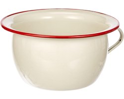 Chamber Pot Emaille - Po - Thuisgebruik - Gemaakt in Spanje - 35 liter - Wit/Rood